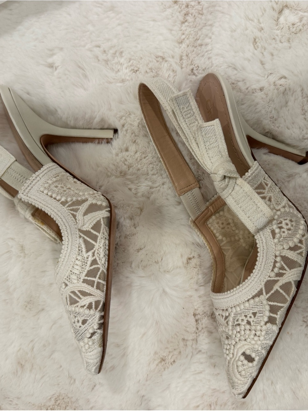 Christian Dior J'adior lace and leather slingback pumps - Picture 8 of 12